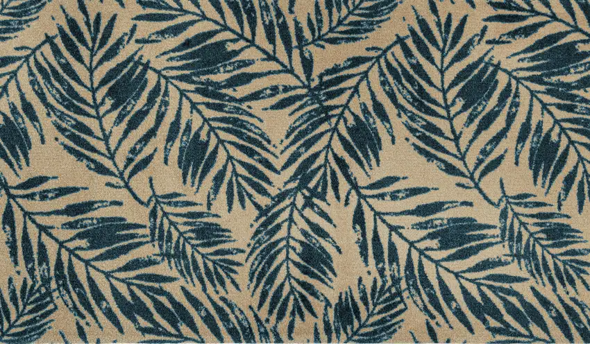 Natural Tropical Botanical Washable Area Rug With UV Protection Photo 2