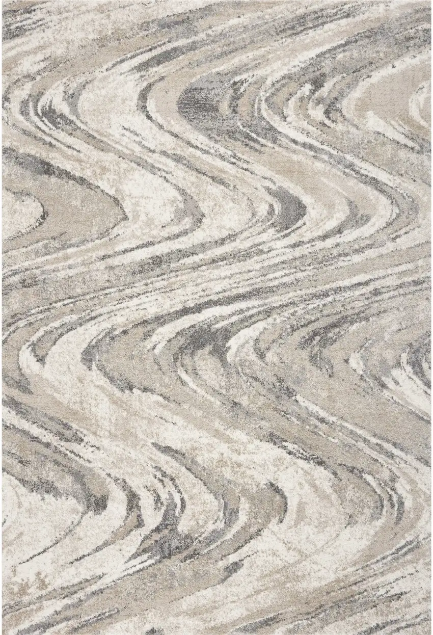 Natural Wavy Brushstrokes Area Rug Photo 4