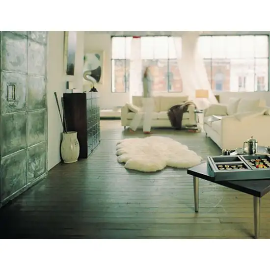 Natural White New Zealand Sheepskin Area Rug Photo 5