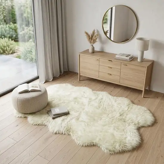 Natural Genuine Sheepskin Handmade Area Rug Photo 1