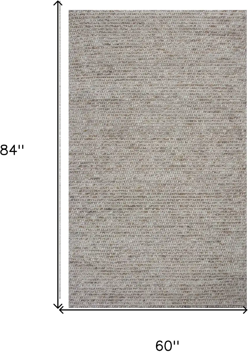 Natural Wool Boucle Berber Style Area Rug Photo 3