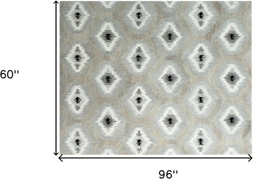 Natural Wool Southwestern Hand Tufted Non Skid Area Rug Photo 7