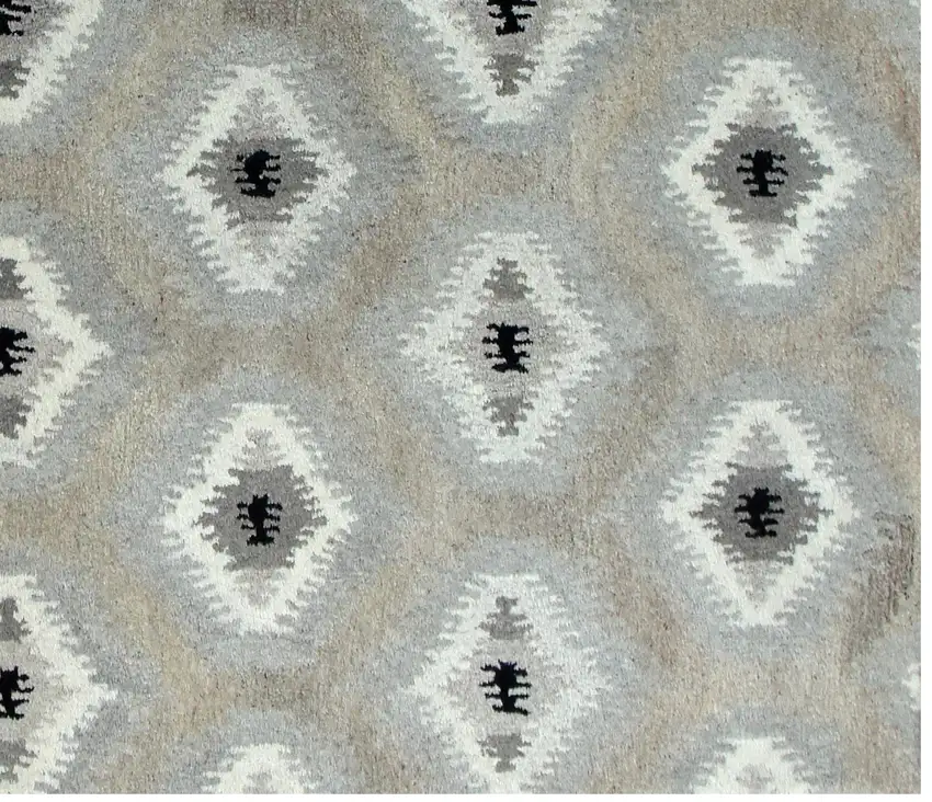 Natural Wool Southwestern Hand Tufted Non Skid Area Rug Photo 4