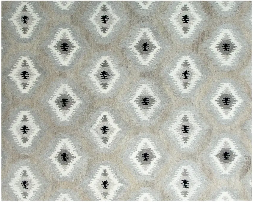 Natural Wool Southwestern Hand Tufted Non Skid Area Rug Photo 2