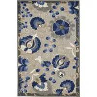 Photo of Natural and Blue Indoor Outdoor Area Rug