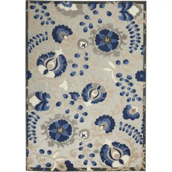 Natural and Blue Indoor Outdoor Area Rug Photo 1