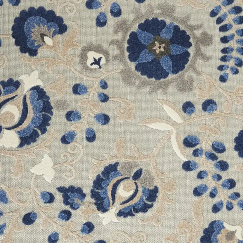 Blue And Gray Indoor Outdoor Area Rug Photo 9