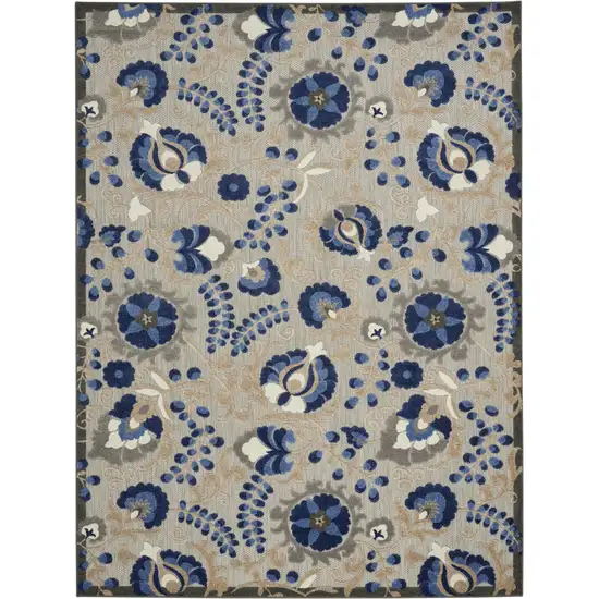 Blue And Gray Indoor Outdoor Area Rug Photo 6