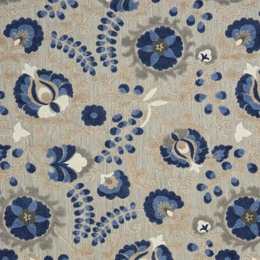 Blue And Gray Indoor Outdoor Area Rug Photo 9