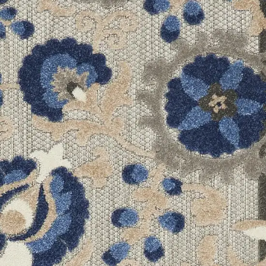 8' Blue And Gray Indoor Outdoor Area Rug Photo 9