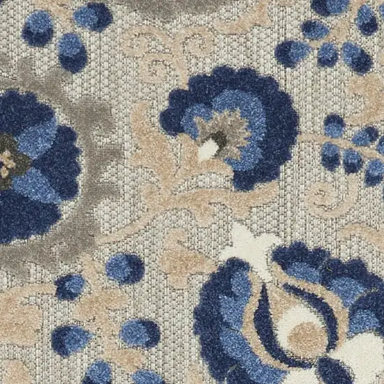 10' Blue And Gray Indoor Outdoor Area Rug Photo 3