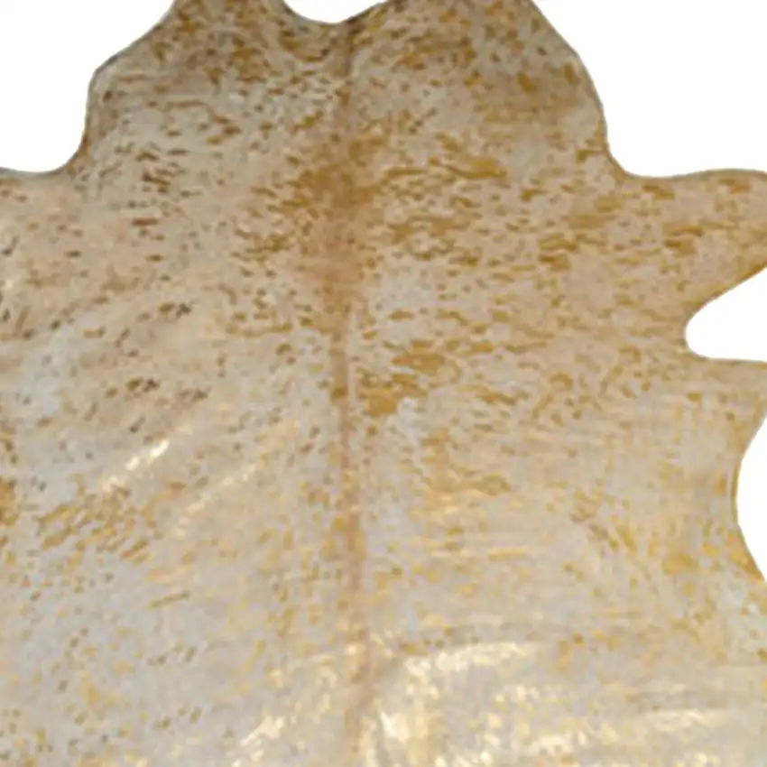 Natural And Gold Genuine Cowhide Area Rug Photo 3