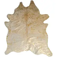 Photo of Natural and Gold Genuine Cowhide Area Rug