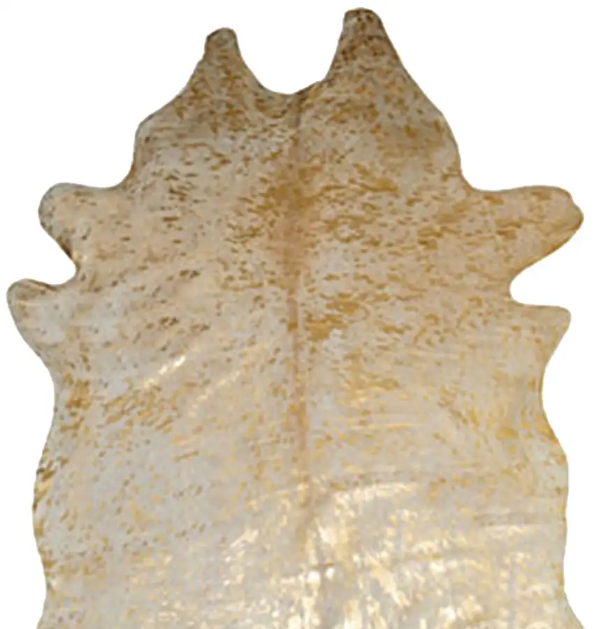 Natural And Gold Genuine Cowhide Area Rug Photo 4