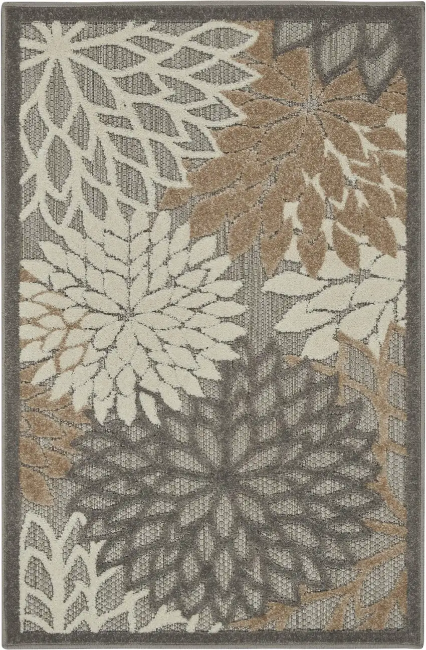 Natural and Gray Indoor Outdoor Area Rug Photo 1