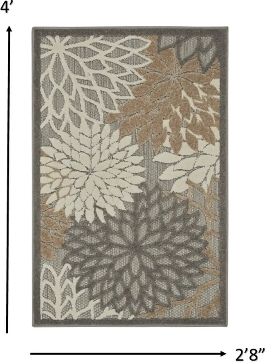 Natural and Gray Indoor Outdoor Area Rug Photo 5