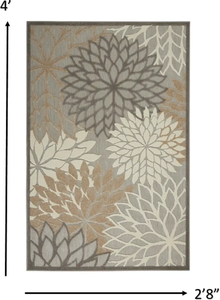 Natural and Gray Indoor Outdoor Area Rug Photo 6