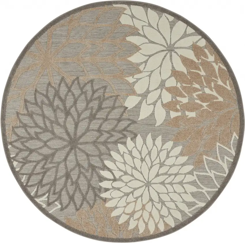 Natural and Gray Indoor Outdoor Area Rug Photo 10