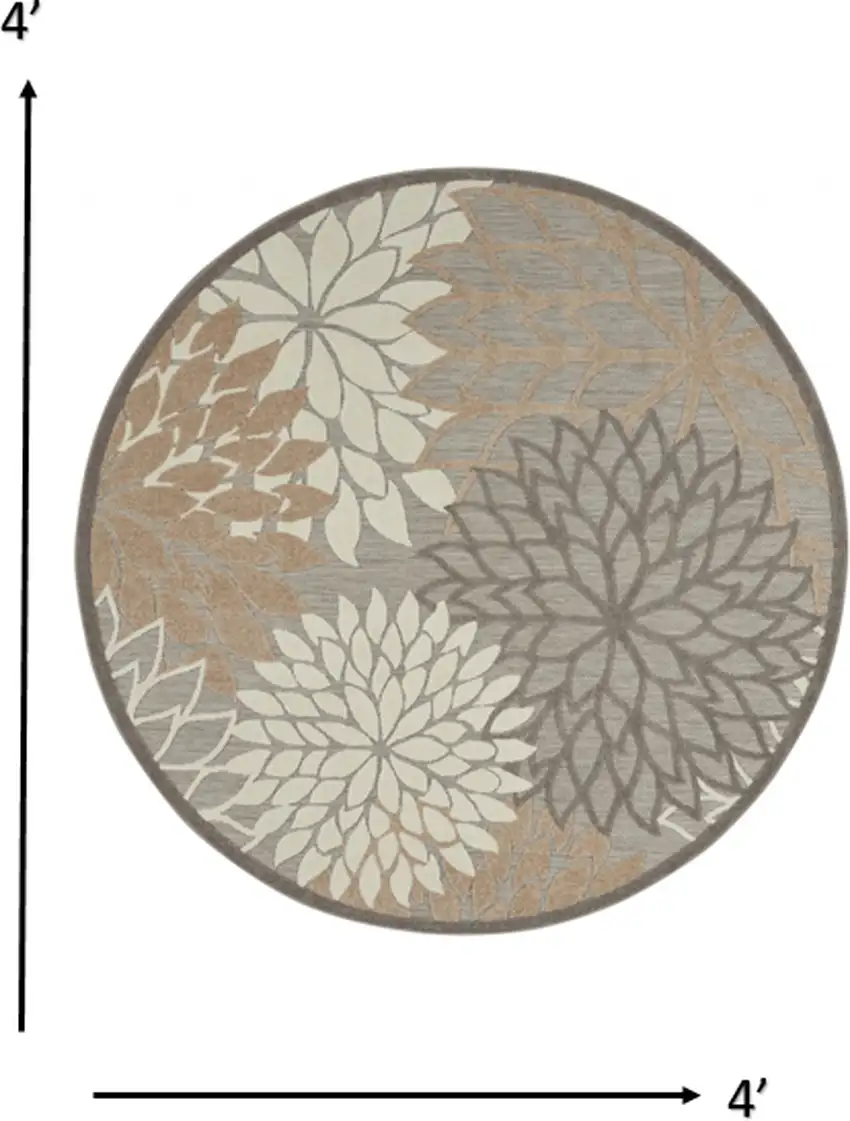 Natural and Gray Indoor Outdoor Area Rug Photo 6
