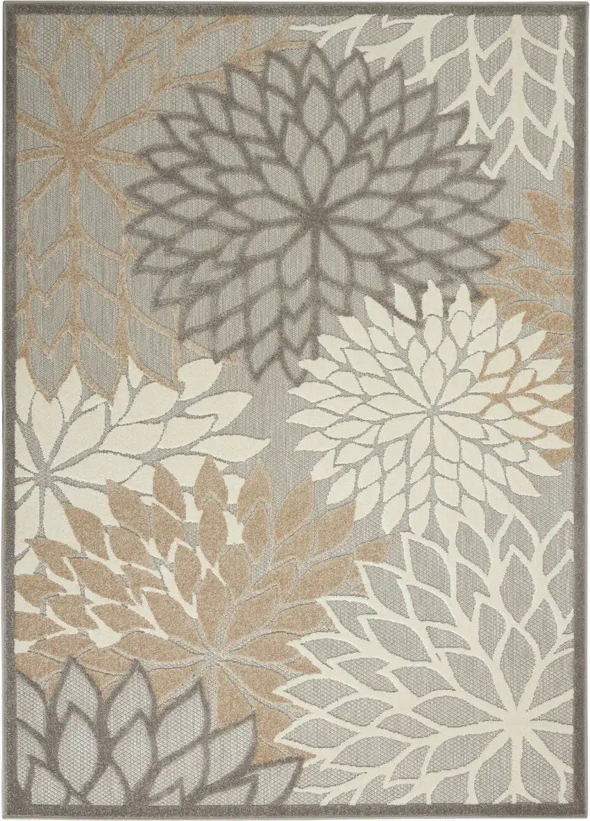 Gray And Ivory Indoor Outdoor Area Rug Photo 1