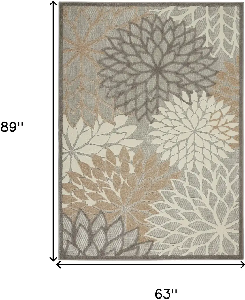 Gray And Ivory Indoor Outdoor Area Rug Photo 9
