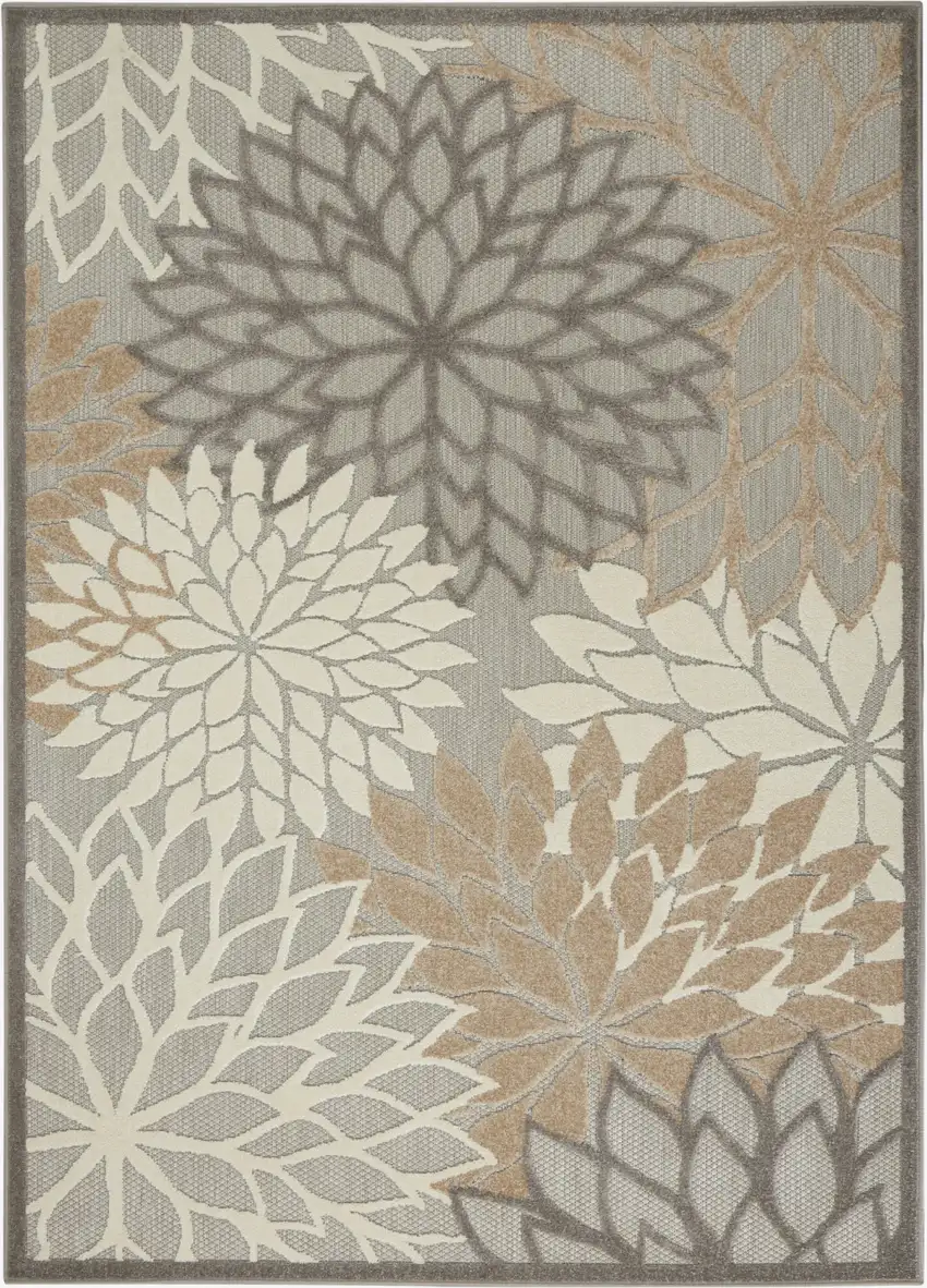 Gray And Ivory Indoor Outdoor Area Rug Photo 5