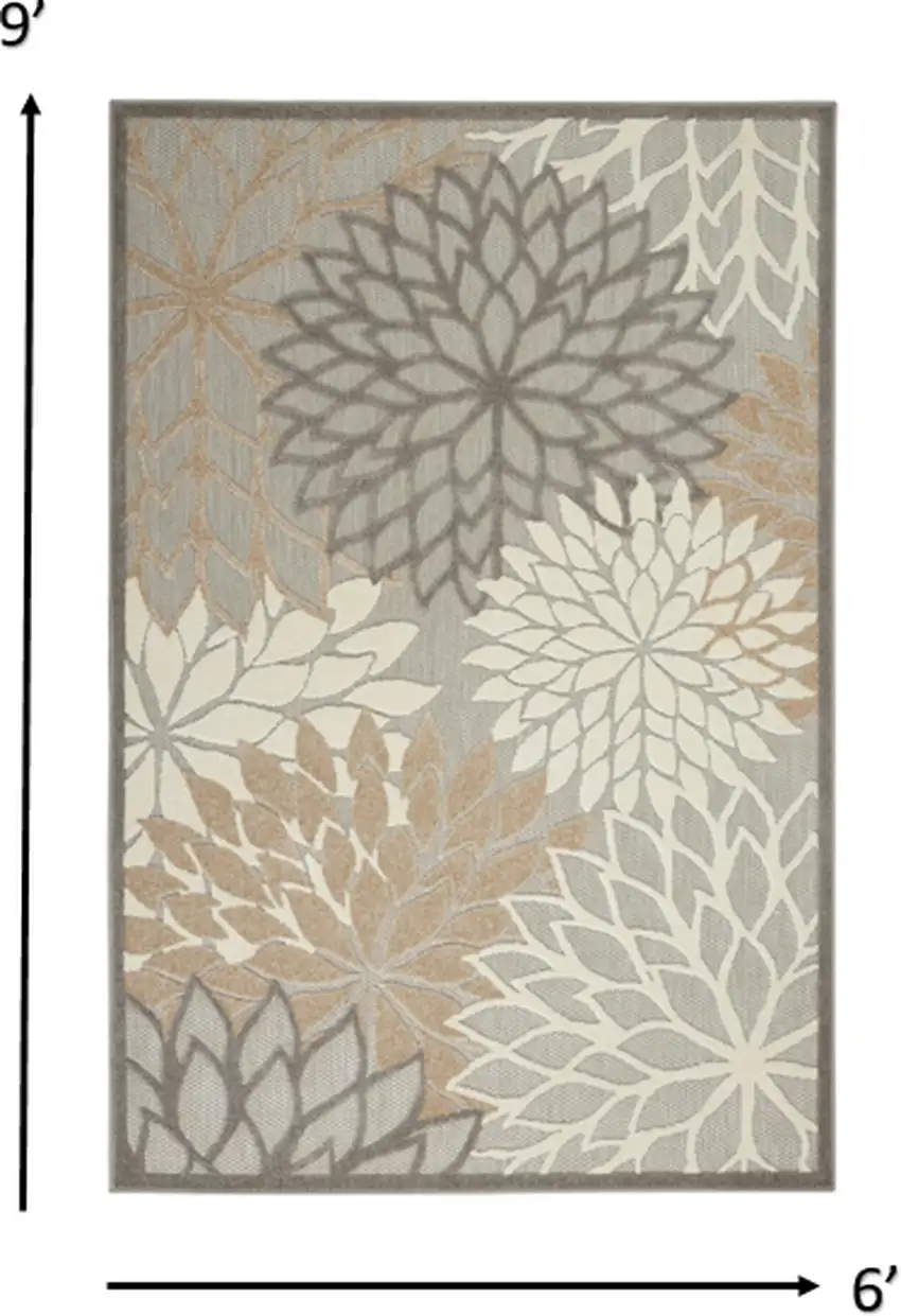 Natural and Gray Indoor Outdoor Area Rug Photo 6