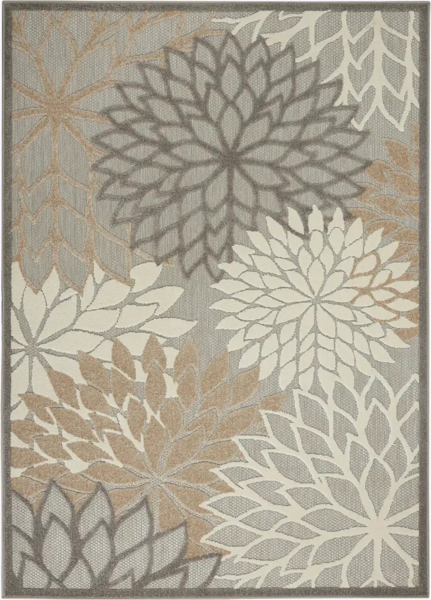 Gray And Ivory Indoor Outdoor Area Rug Photo 1