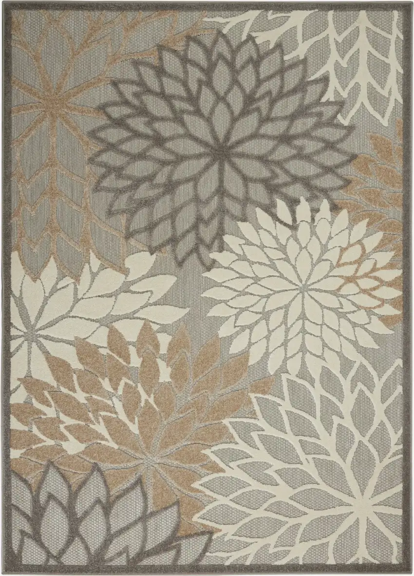 Natural and Gray Indoor Outdoor Area Rug Photo 1