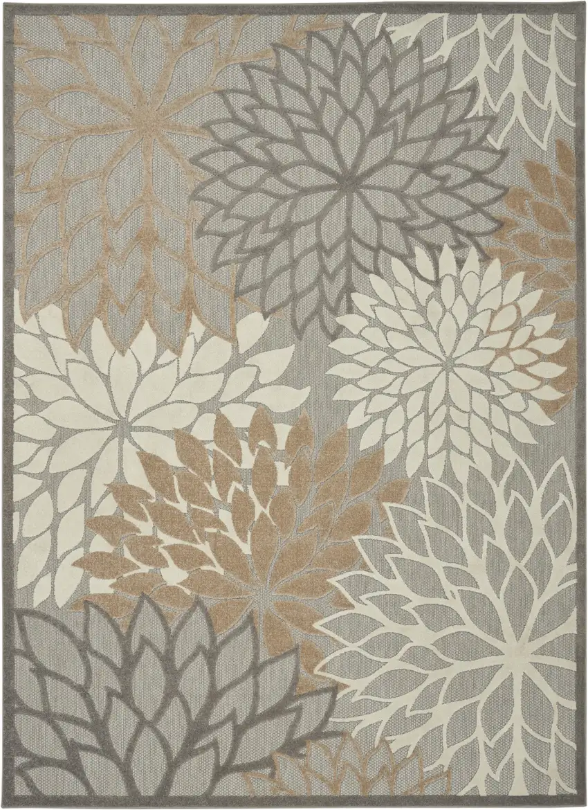 Gray And Ivory Indoor Outdoor Area Rug Photo 1