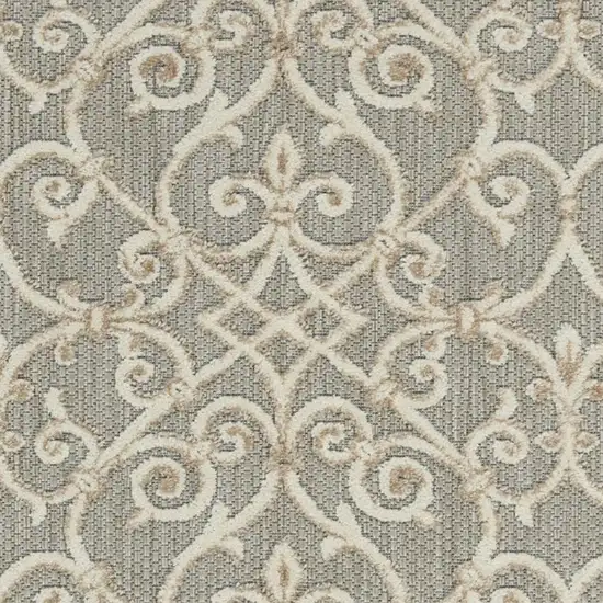 Gray And Ivory Indoor Outdoor Area Rug Photo 3