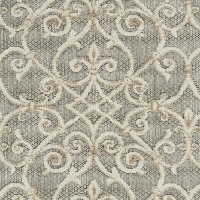 Gray And Ivory Indoor Outdoor Area Rug Photo 3