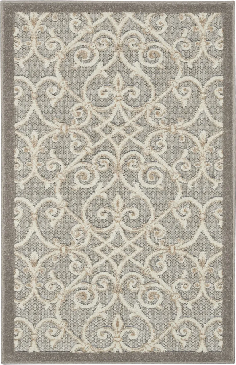 Natural and Gray Indoor Outdoor Area Rug Photo 3