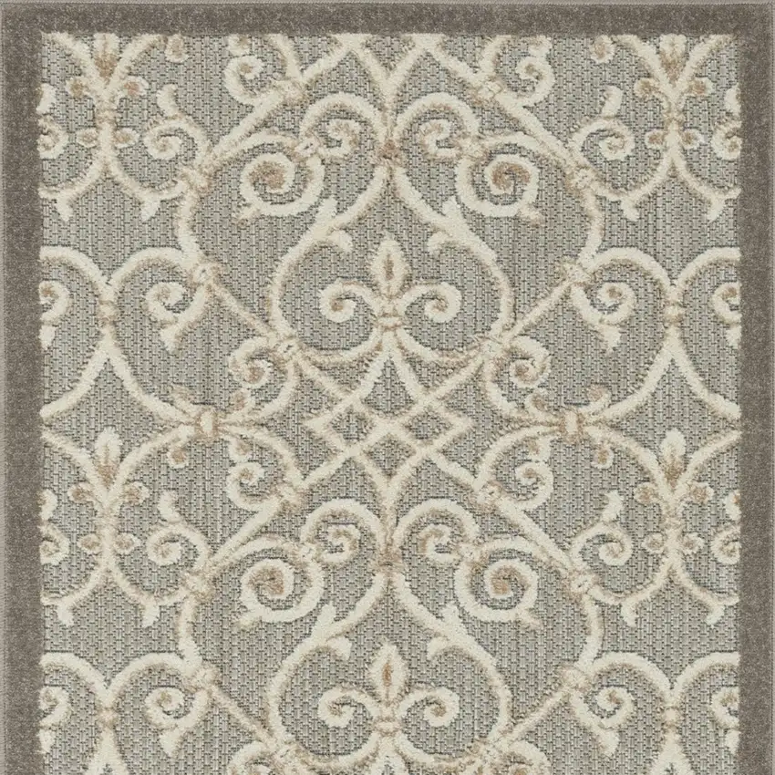 Natural and Gray Indoor Outdoor Area Rug Photo 8