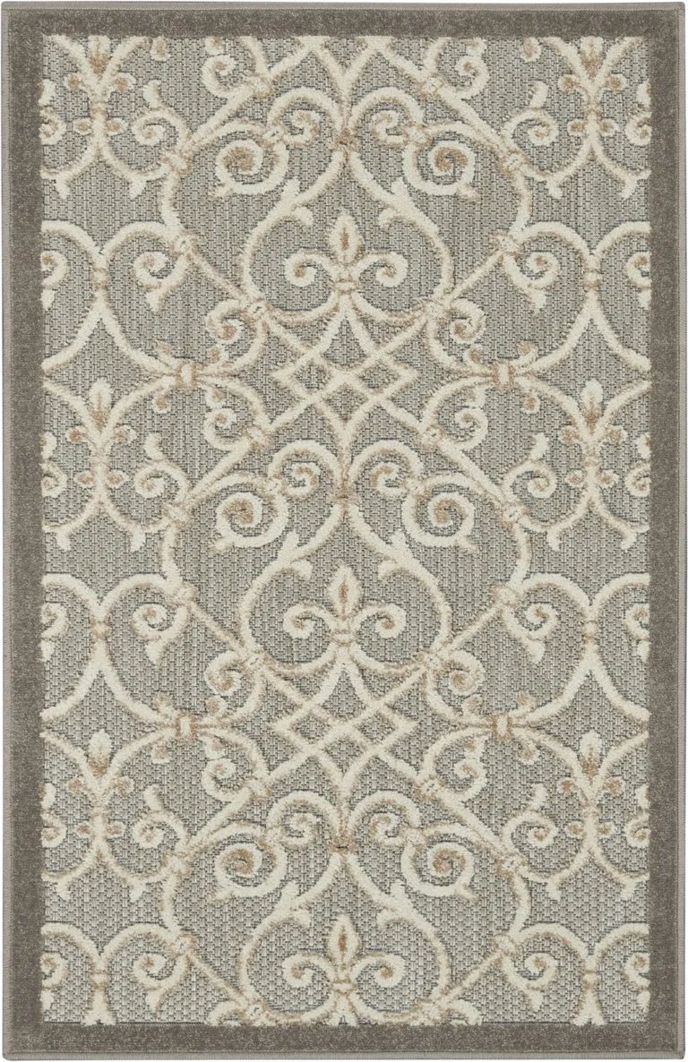 Natural and Gray Indoor Outdoor Area Rug Photo 1