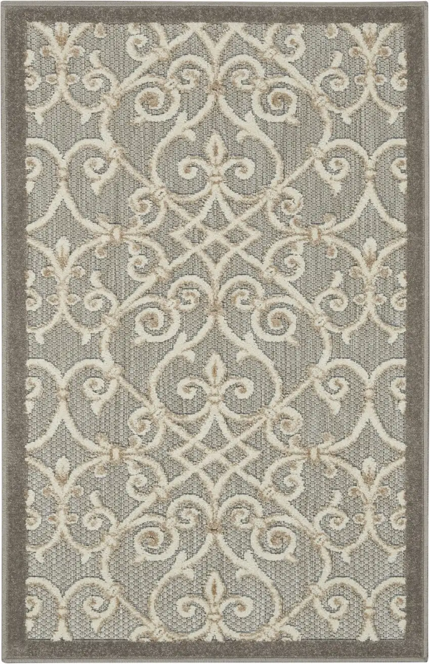 Natural and Gray Indoor Outdoor Area Rug Photo 1