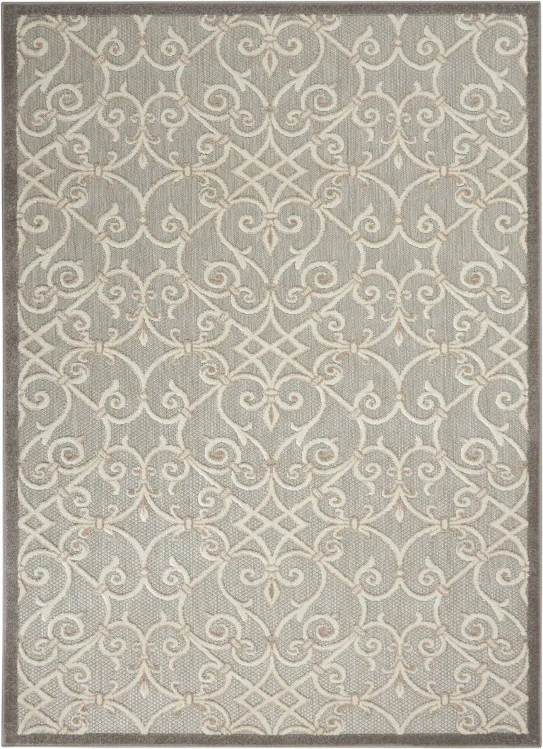 Natural and Gray Indoor Outdoor Area Rug Photo 5