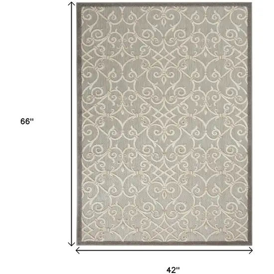 Gray And Ivory Indoor Outdoor Area Rug Photo 9