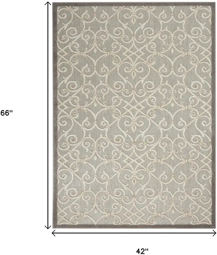 Gray And Ivory Indoor Outdoor Area Rug Photo 9