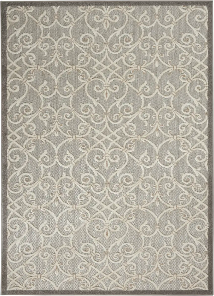 Natural and Gray Indoor Outdoor Area Rug Photo 1