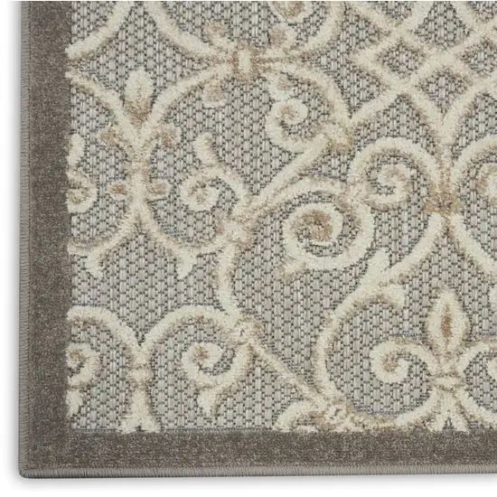 Gray And Ivory Indoor Outdoor Area Rug Photo 9