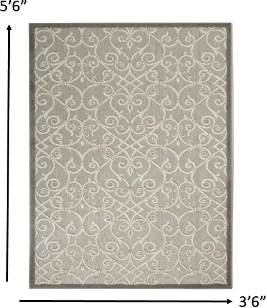 Natural and Gray Indoor Outdoor Area Rug Photo 5