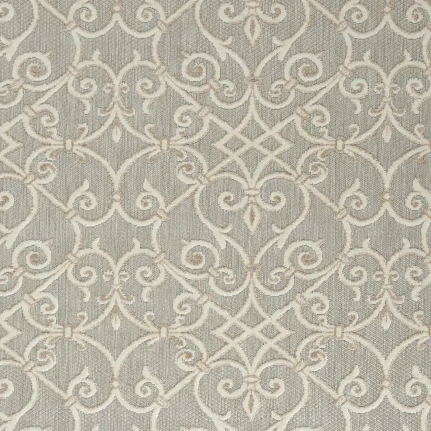Gray And Ivory Indoor Outdoor Area Rug Photo 3