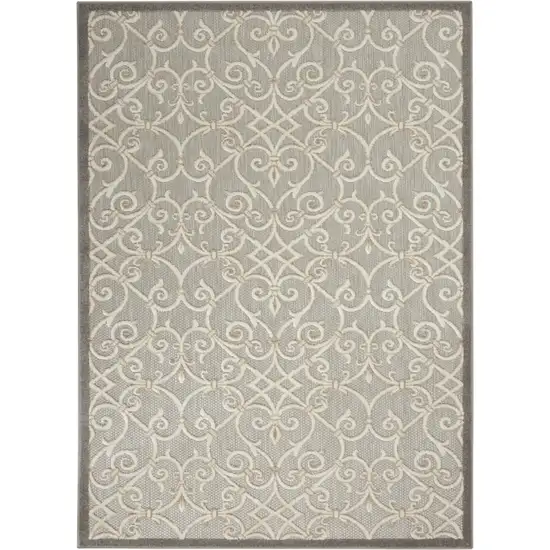 Gray And Ivory Indoor Outdoor Area Rug Photo 7