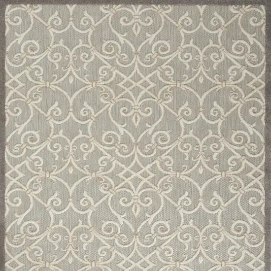 Gray And Ivory Indoor Outdoor Area Rug Photo 9