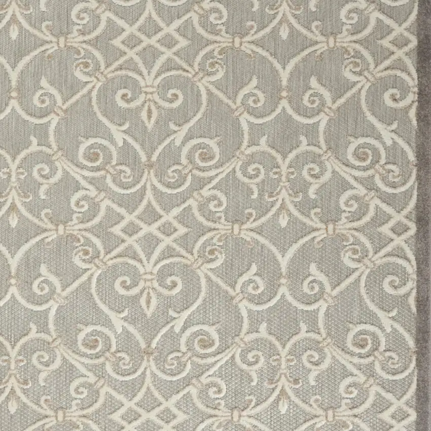 Gray And Ivory Indoor Outdoor Area Rug Photo 3