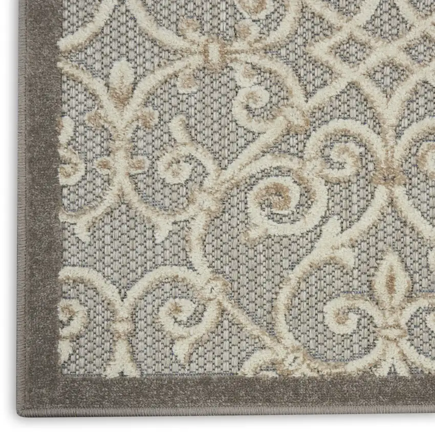 Gray And Ivory Indoor Outdoor Area Rug Photo 9
