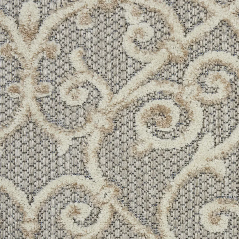 Natural and Gray Indoor Outdoor Area Rug Photo 1