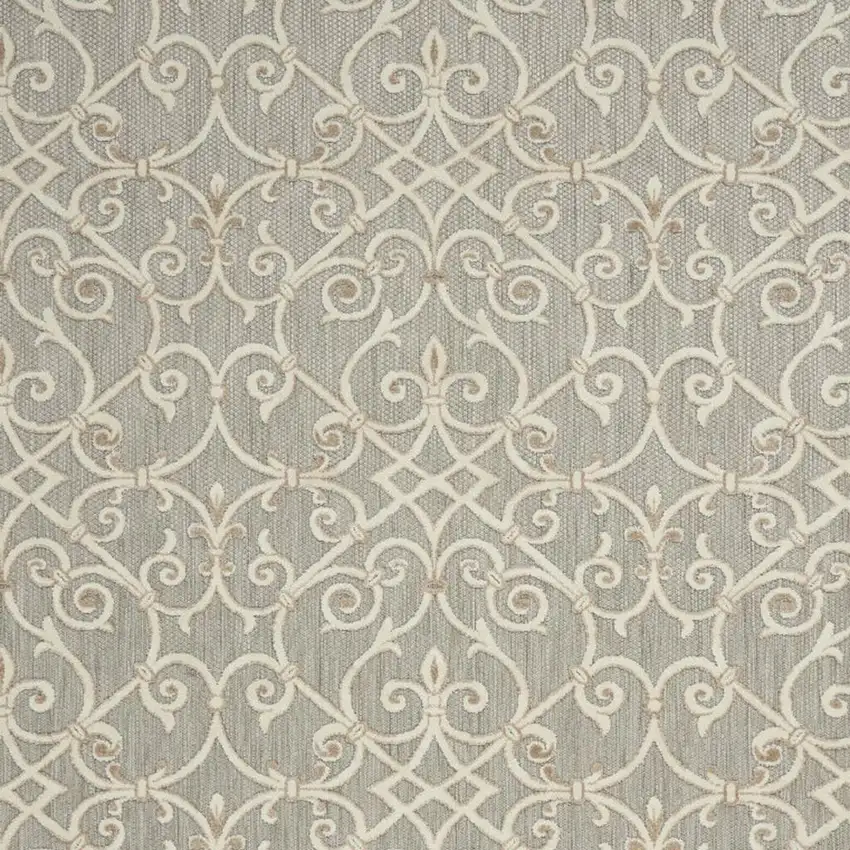 Gray And Ivory Indoor Outdoor Area Rug Photo 3