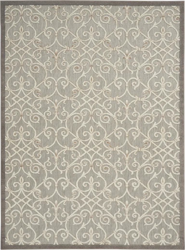 Natural and Gray Indoor Outdoor Area Rug Photo 3